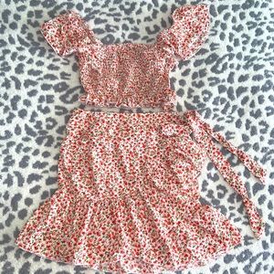 Boho Skirt Ruffle Top Outfit